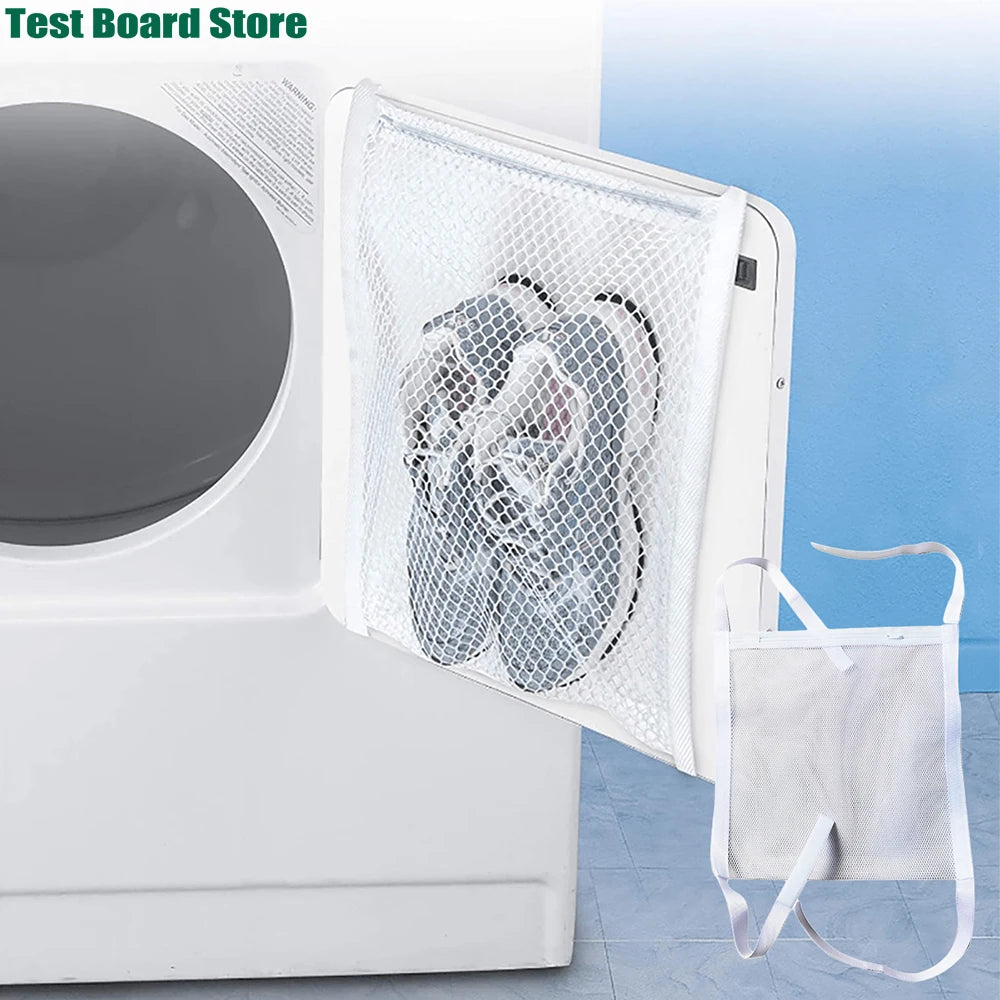 1Pce washing machine door hanging mesh zipper shoe drying bag Velcro self-adhesive dry cleaning shoe bag mesh washing bag